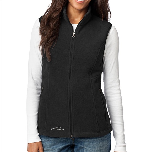 Eddie Bauer XS Women’s Full Zip Fleece Vest in Black - Picture 1 of 9